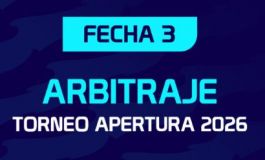 Árbitros para la tercera fecha del Torneo Apertura