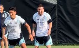 Messi participó de la práctica de la Selección Argentina en Kansas